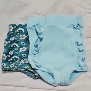 2 Pair Kate Quinn 12-18m Bloomer Bummies Ruffle Floral 100% Cotton